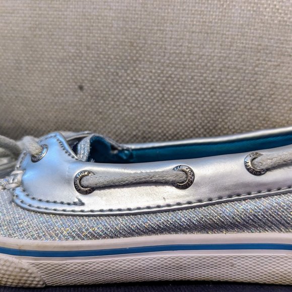 Sperry Silver Sparkly Top-sider Girls Shoes - Picture 3 of 4